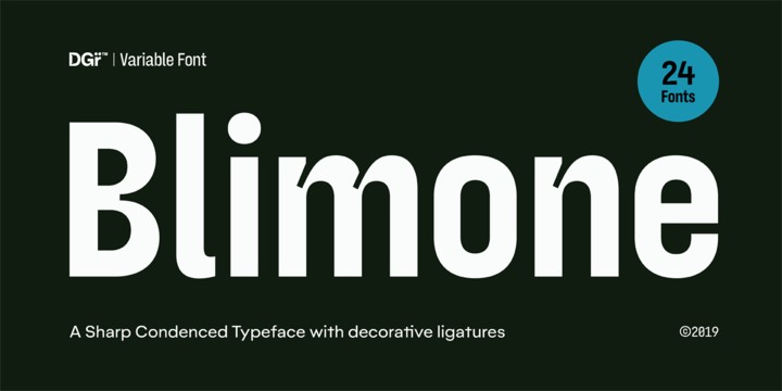 Пример шрифта Blimone